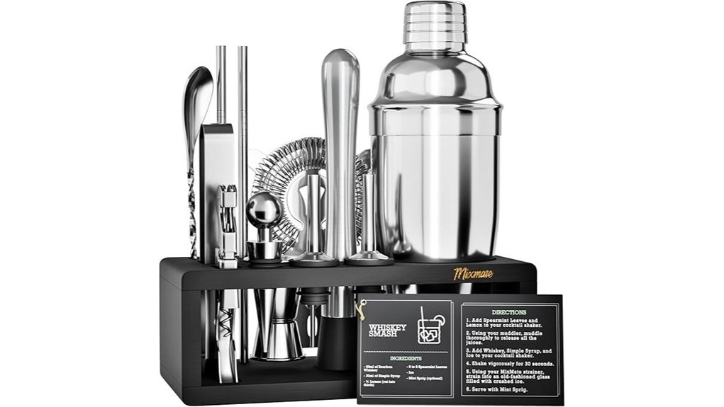 Must-Have Cocktail shaker set for Home Mixologists 11 mixology 15 piece kit stand