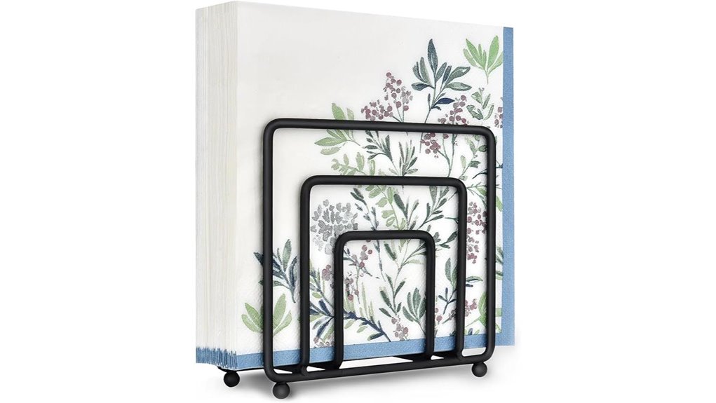 modern black napkin holder