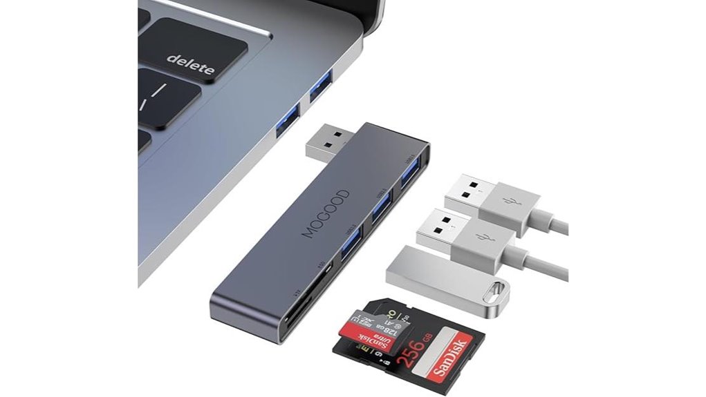 Top USB Hubs For Travel Laptops With Must-Have Ports 10 mogood five port cardreader hub