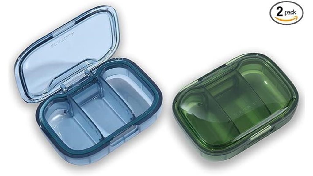 moisture proof pill 3 compartment organizer