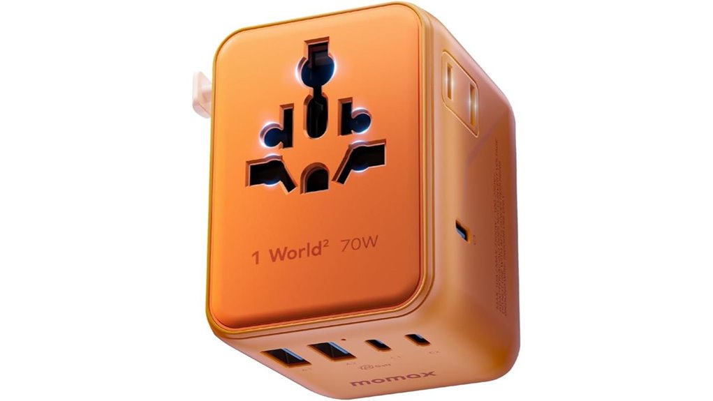 Universal Travel Adapters With Safety Fuses for Peace of Mind 6 momax 70w 7 in 1 gan