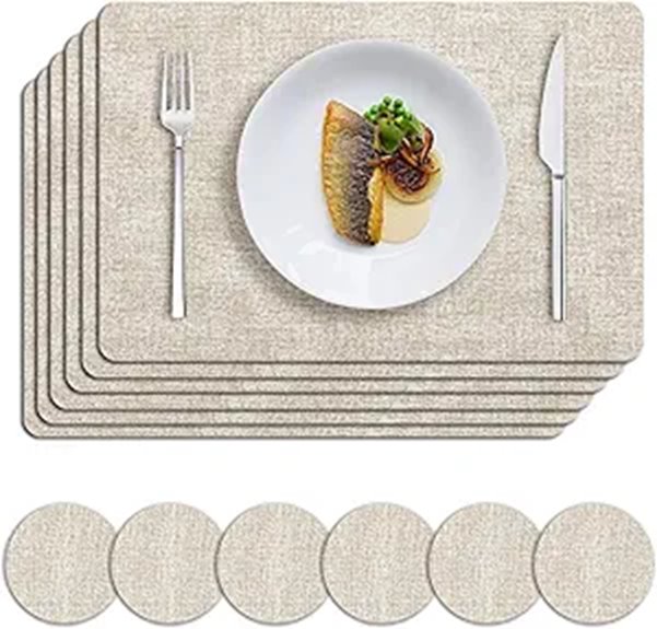 Stylish Placemat Set (Wipeable) That Keeps Dining Spaces Fresh 7 mosayt faux leather placemats set
