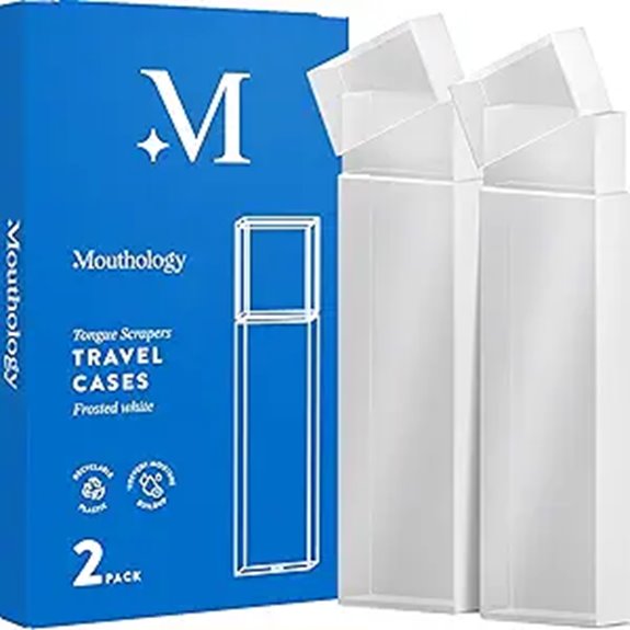 Best Travel Tongue Scrapers: Case Included for On-the-Go Use 4 mouthology 2 piece travel case