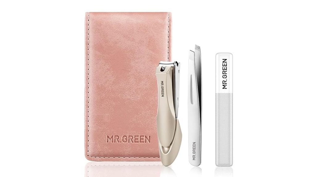 Travel Nail Kits With TSA‑Friendly Capped Tools That Fly Easy 11 mr green three piece nail set
