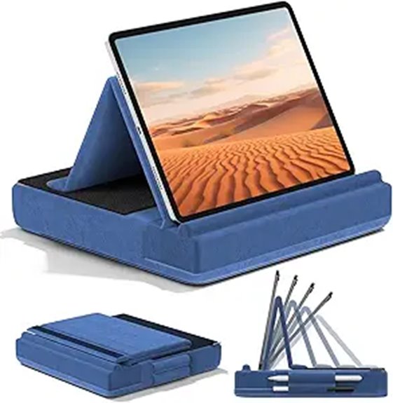 Foldable Tablet Stand (Tray-Table Friendly) for Work & Travel 7 multi angle tablet pillow stand