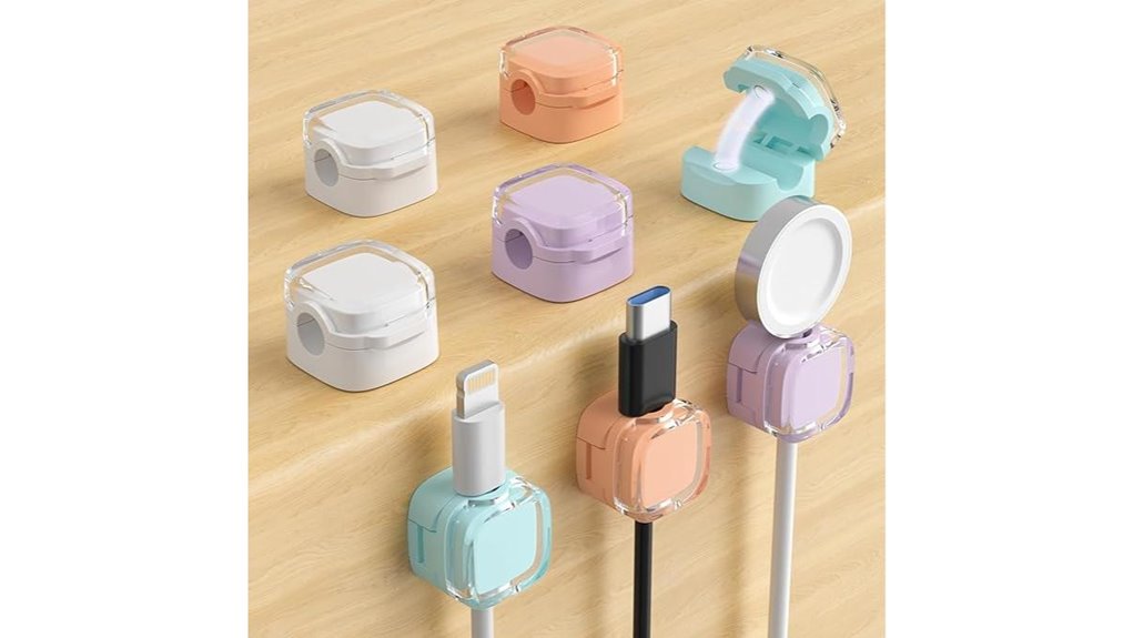 Hotel Desk Setup Hacks: Magnetic Cable Clips That Keep It Tidy 3 multicolor magnetic cable clips