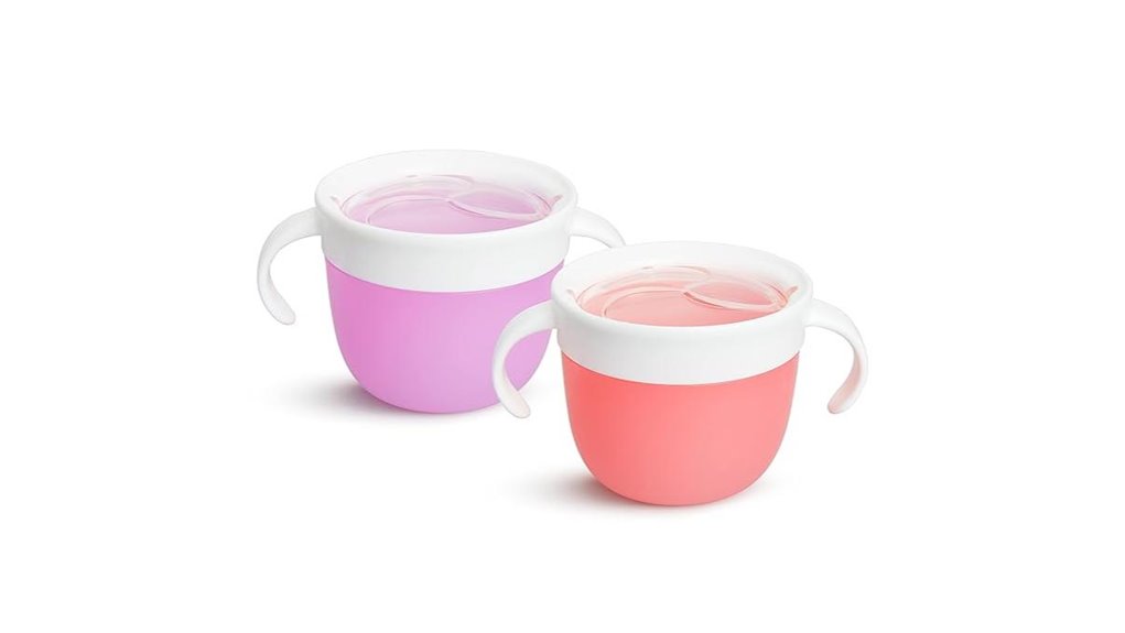 Spillproof Snack Cups for Travel: Effortless Cleanups 15 munchkin toddler cups pack
