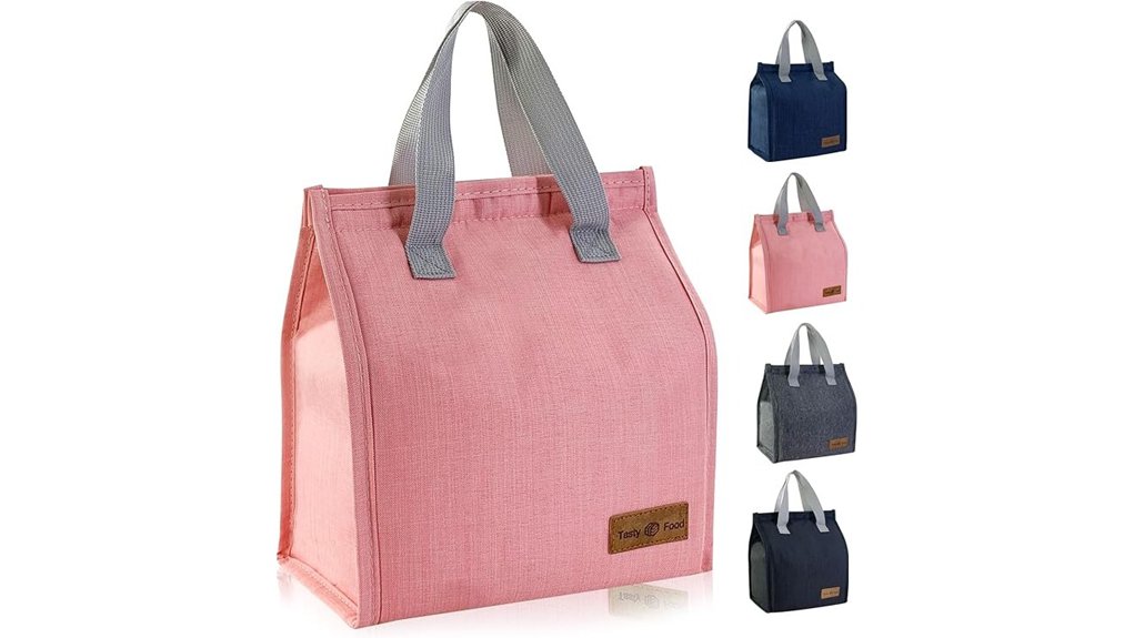 Best Light-Insulated Compact Lunch Totes for Day Trips 3 mziart pink insulated lunchbag