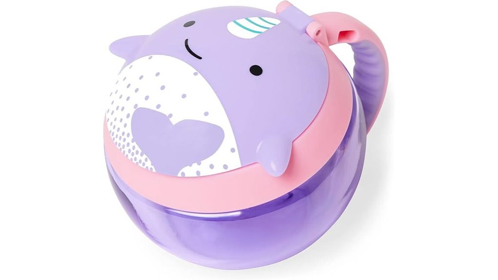 Spillproof Snack Cups for Travel: Effortless Cleanups 10 narwhal shaped baby snack cup