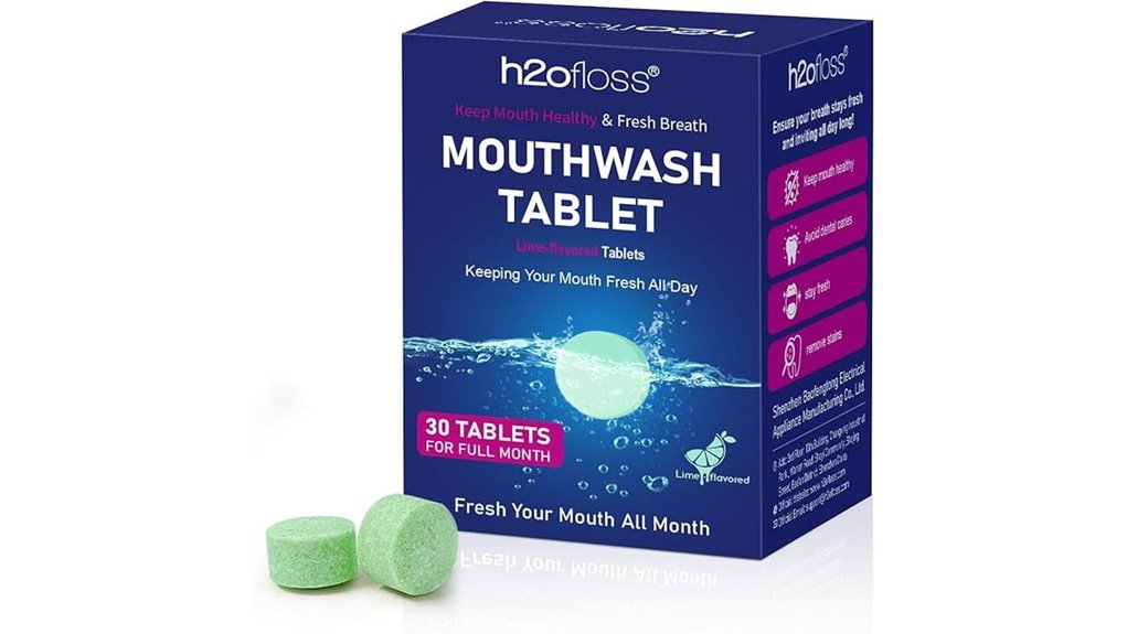 Top Travel-Ready Mouthwash Concentrate Tablets Bulky-Free 15 natural lime fluoride free 30pcs