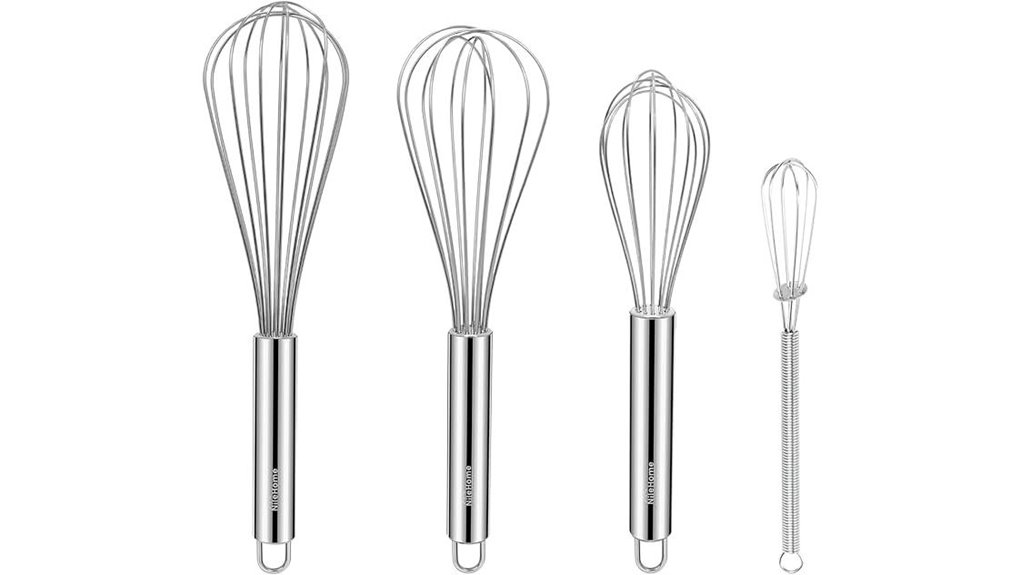 Best Whisk Set for Baking Mastery 10 nilehome stainless whisk 4 pack