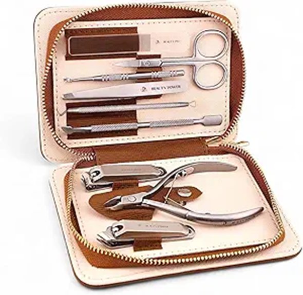 nine in one leather manicure set