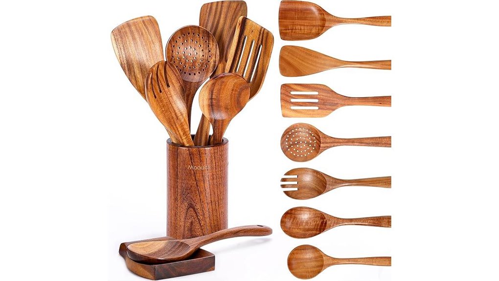 The Wooden Spoon Set That Transforms Everyday Meals 2 nine piece teak utensil set