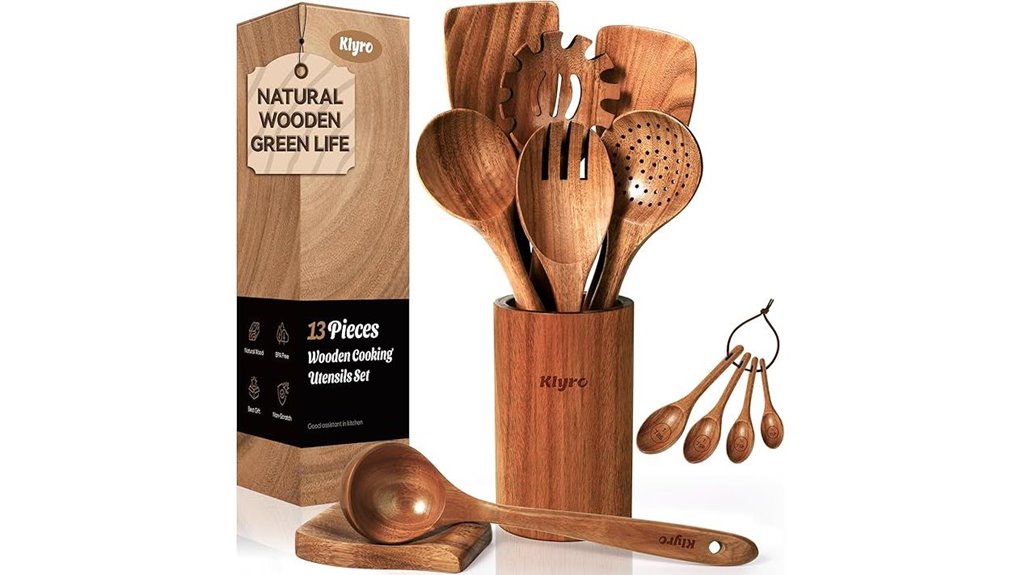 The Wooden Spoon Set That Transforms Everyday Meals 14 nine teak wooden utensils