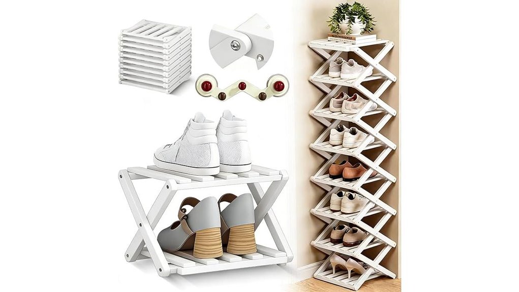 Foldable Shoe Racks for Long Stays (Air-Out Shoes) - Fresh Feet 15 no assembly nine tier bamboo organizer