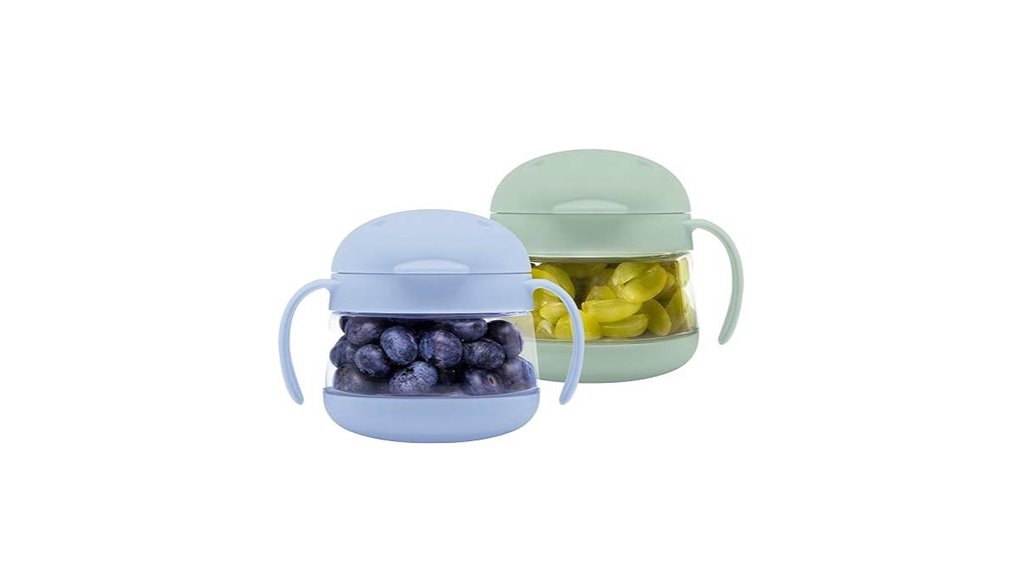 Travel Snack Containers for Kids Spill‑Resistant Lids Love It 2 no spill sage blue container