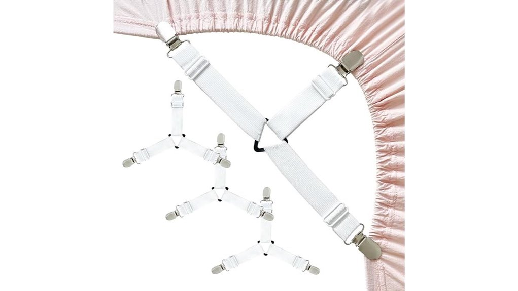 Best Travel Sheet Straps That Keep Bedding in Place 6 non slip white sheet clips