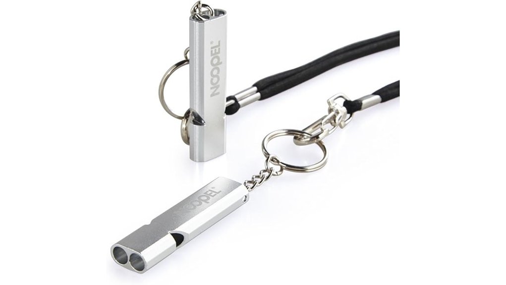 Best Small Durable Travel Safety Whistles for Travelers 1 noopel lifeguard whistle keychain