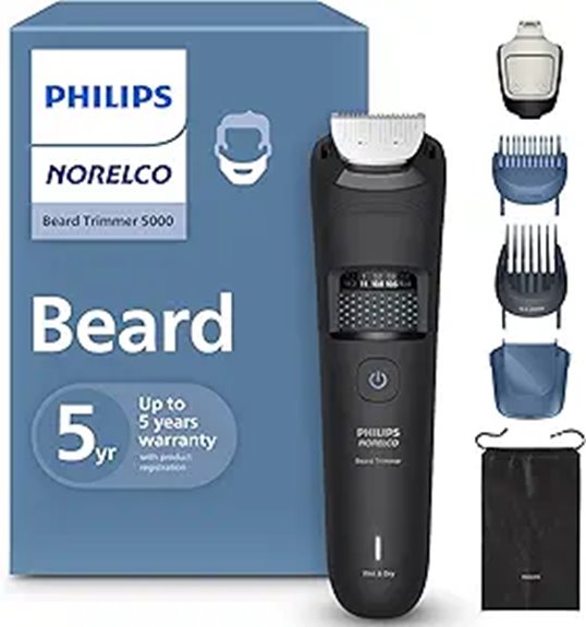 Best Travel Beard Trimmers with Compact Locking Switches 8 norelco philips waterproof trimmer