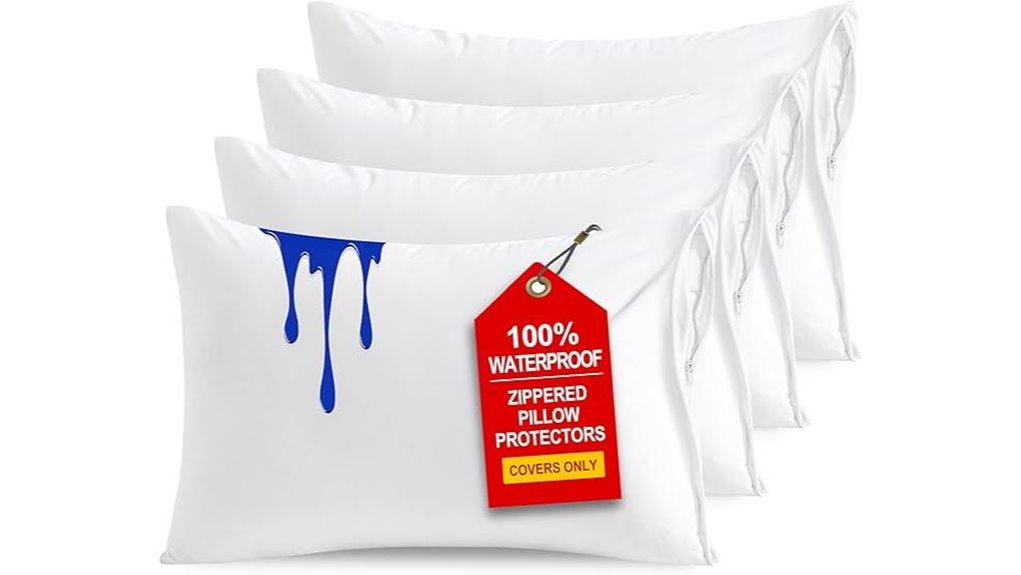 Best Pillow Protectors (Zip) for Spotless, Airy Sleep 15 ntbay 4 pack waterproof pillow