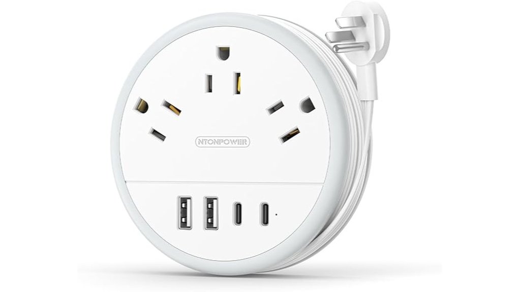 Travel-Friendly Extension Cords (Compact, Multi-Outlet)-Power On 7 ntonpower 3 outlet travel usb
