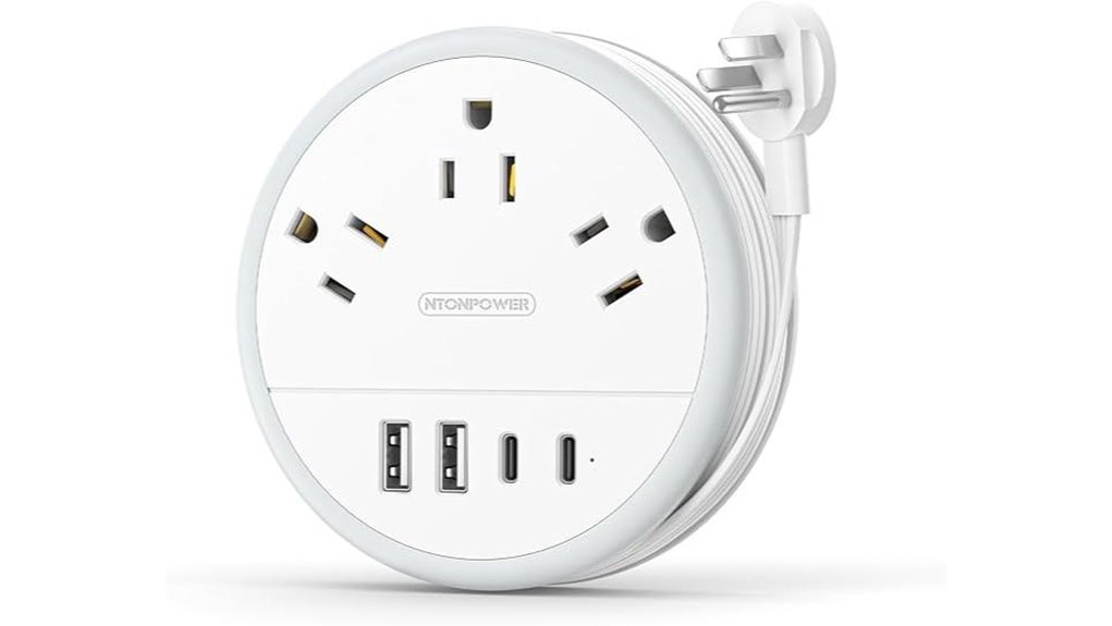 Best Compact Travel Power Strips That Fit in Your Backpack 6 ntonpower 3 outlet usb c travel