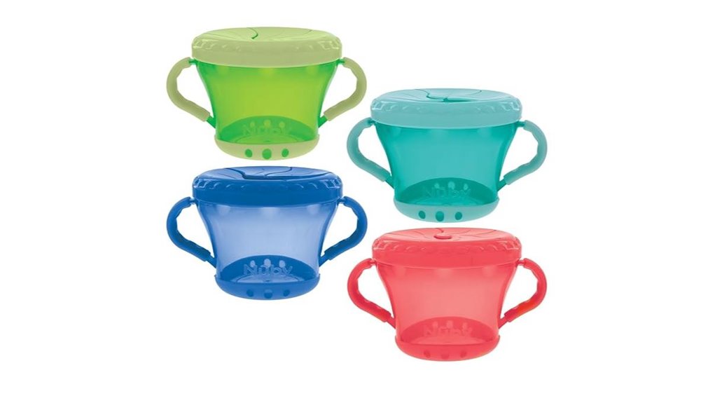 Travel Snack Containers for Kids Spill‑Resistant Lids Love It 3 nuby pair keepers colors