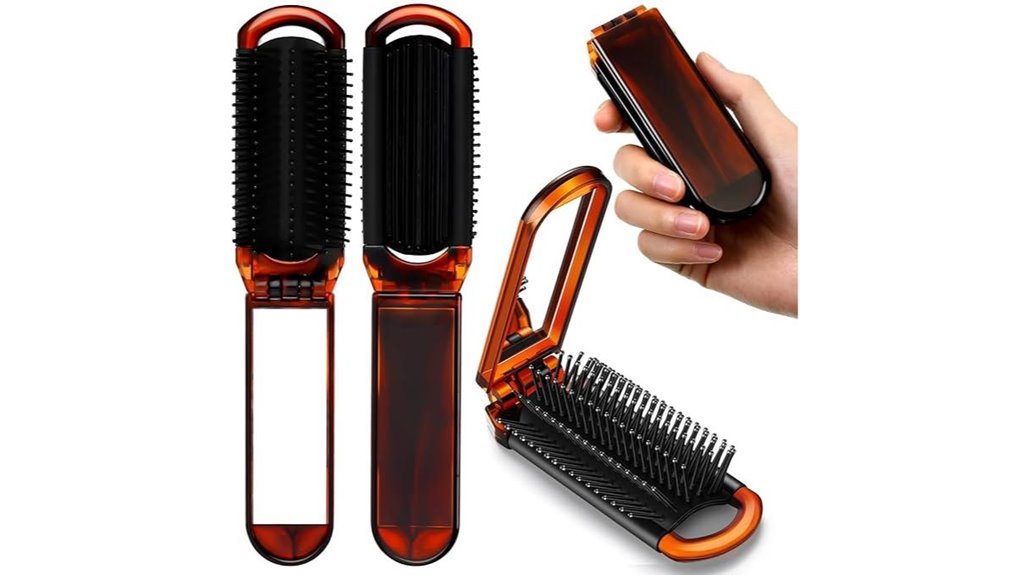 Best Foldable Travel Hairbrush (Vented) to Tame Your Locks 5 nuenen 4 piece folding mirror brush
