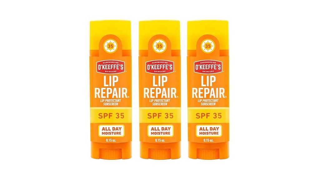 SPF Lip Balms for Travelers That Won’t Leave a White Cast 7 o keeffe s liprepair spf35 3pack