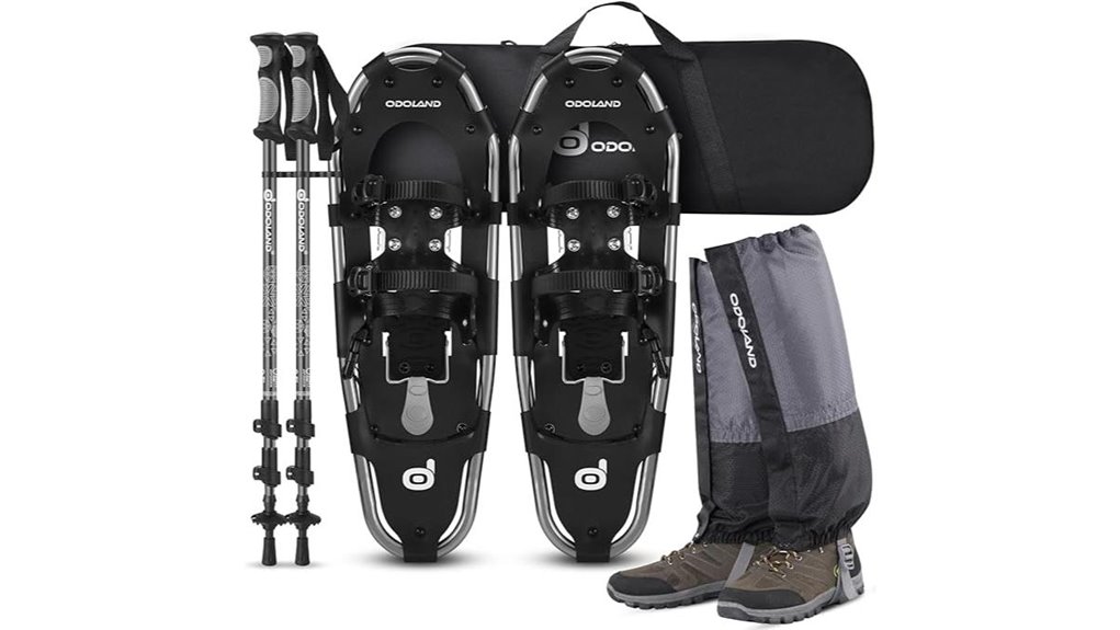 odoland aluminum snowshoes poles