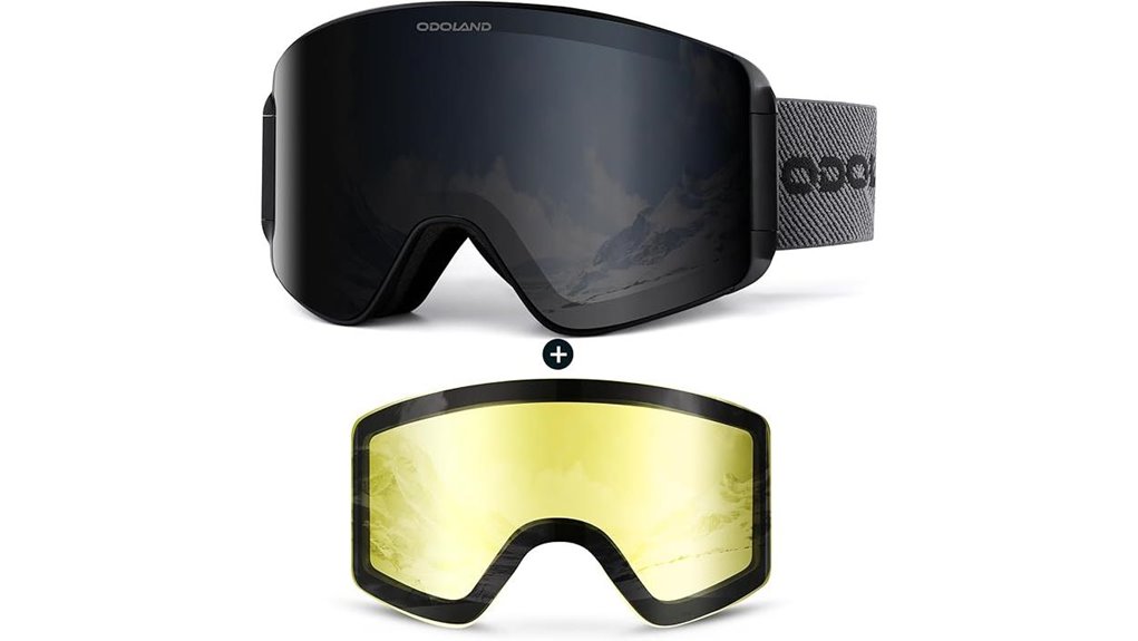Top Ski Goggles with Interchangeable Lenses for Crystal Clarity 10 odoland detachable uv goggles