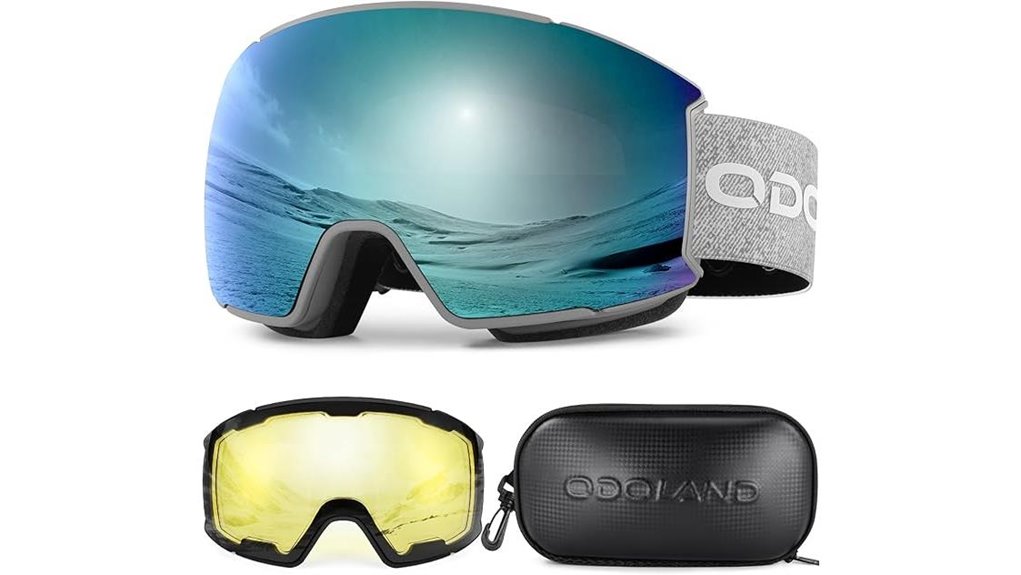 Top Ski Goggles with Interchangeable Lenses for Crystal Clarity 4 odoland magnetic anti fog goggles
