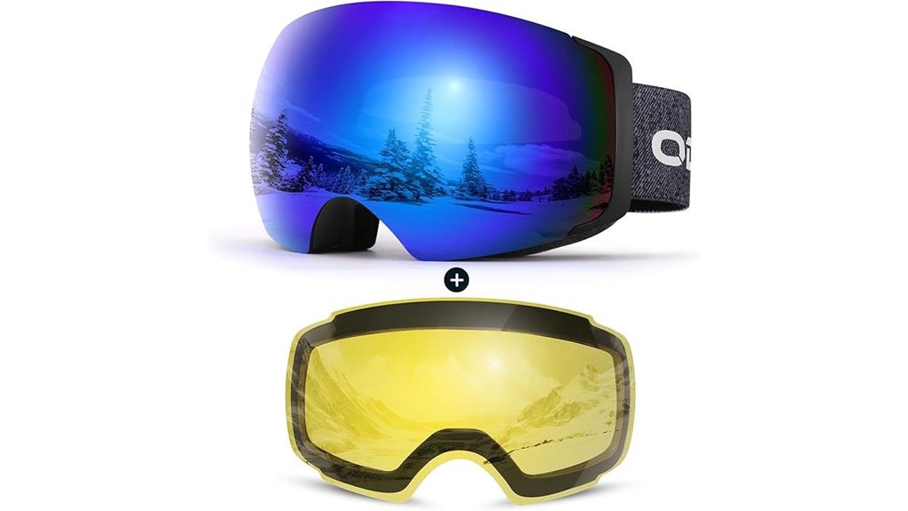 Top Ski Goggles with Interchangeable Lenses for Crystal Clarity 3 odoland magnetic frameless goggles
