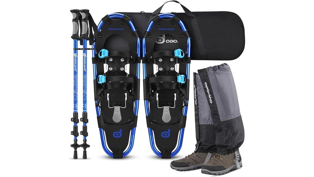 odoland waterproof snowshoes poles
