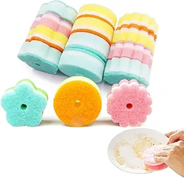 Top Compact Dish Sponges for Fast-Drying Travel Kitchens 13 odor free multicolor mesh sponge