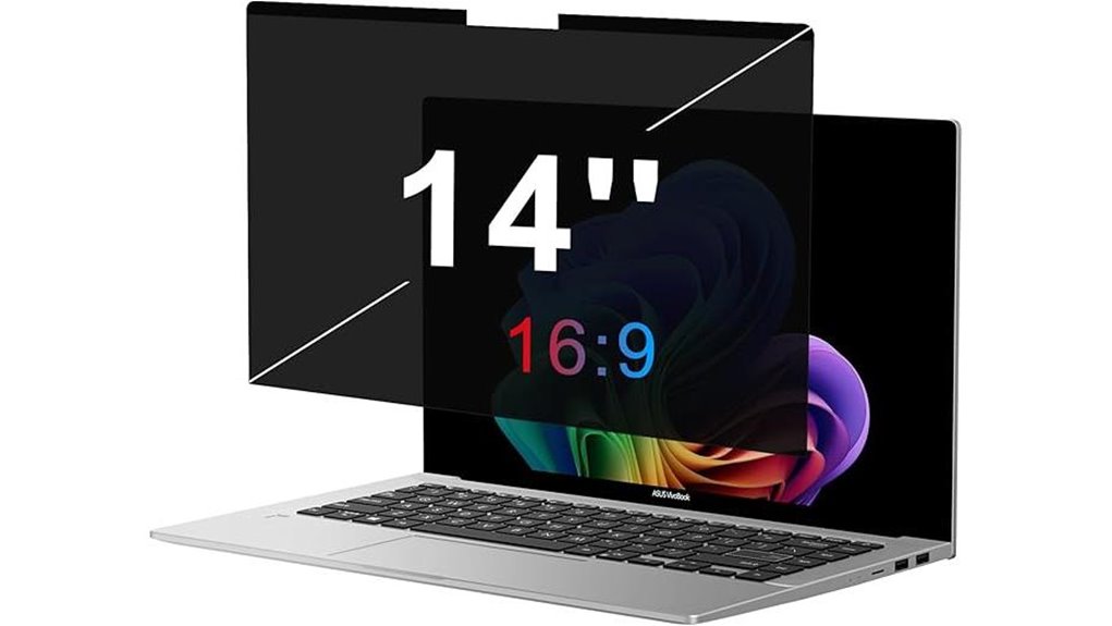 Top Laptop Privacy Filters for Café Workers That Stick Easy 13 omoton 14 inch magnetic privacy