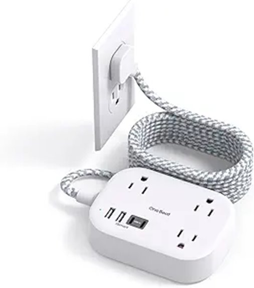 Travel-Friendly Flat‑Plug Extension Cords for On‑The‑Go Power 9 one beat 10ft usb c