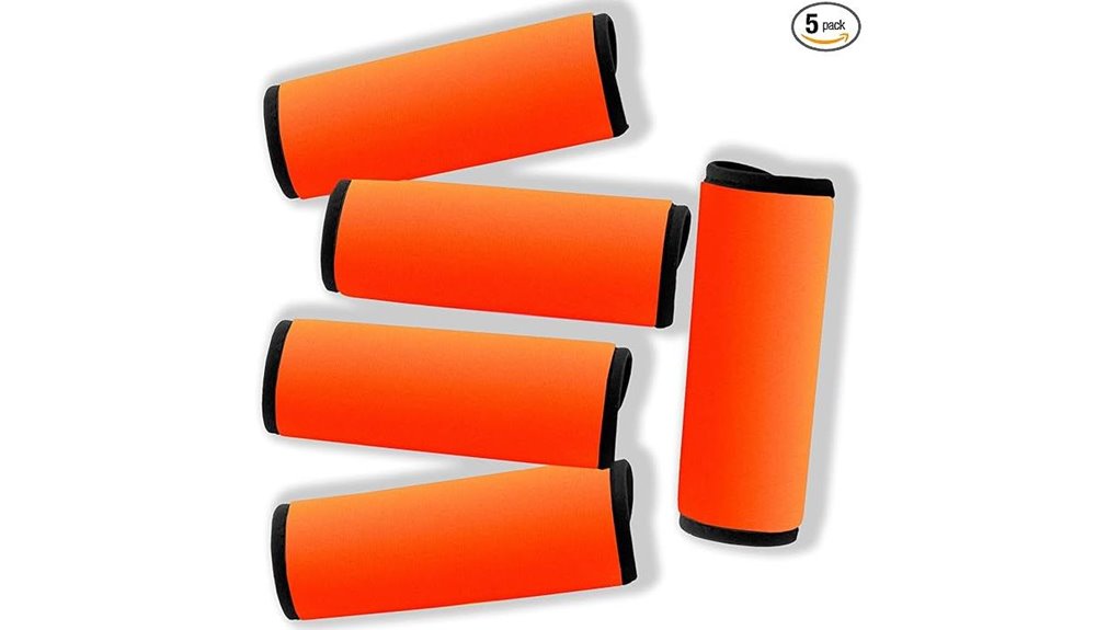 Luggage Handles That Won’t Pinch for Comfort Upgrades 2 orange 5 pack neoprene tags