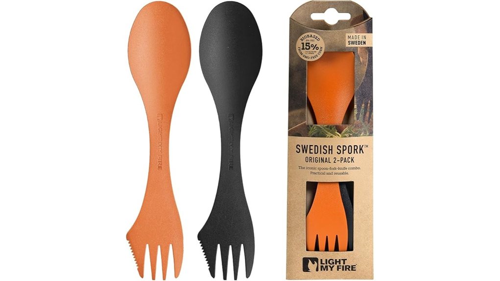 orange black 3 in 1 spork