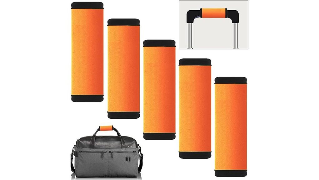 orange neoprene luggage wraps