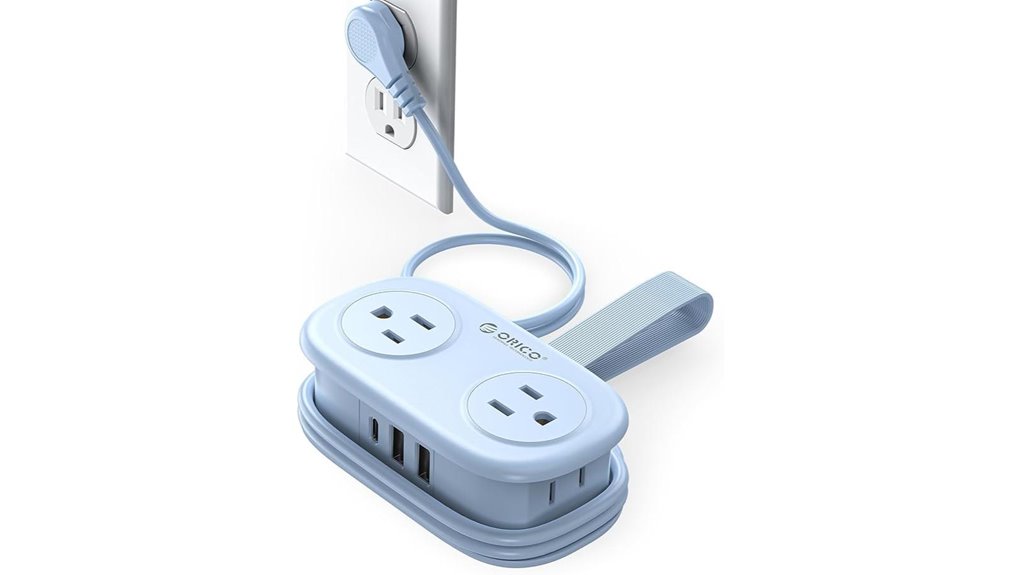 Best Compact Travel Power Strips That Fit in Your Backpack 5 orico 4 outlet usb c strip