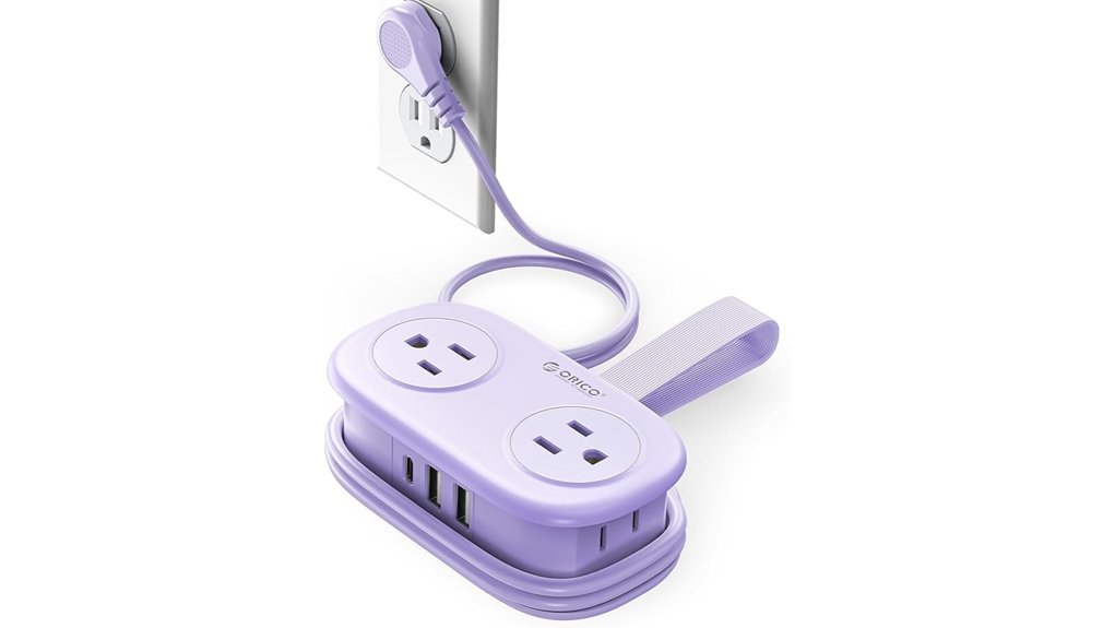 Travel-Friendly Extension Cords (Compact, Multi-Outlet)-Power On 2 orico 4ft 4ac 2usb