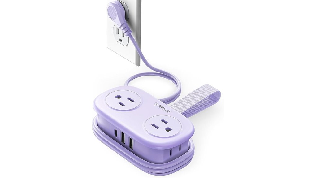 Compact Travel Power Strips (More Outlets) Power Your Trips 3 orico 4ft purple strip