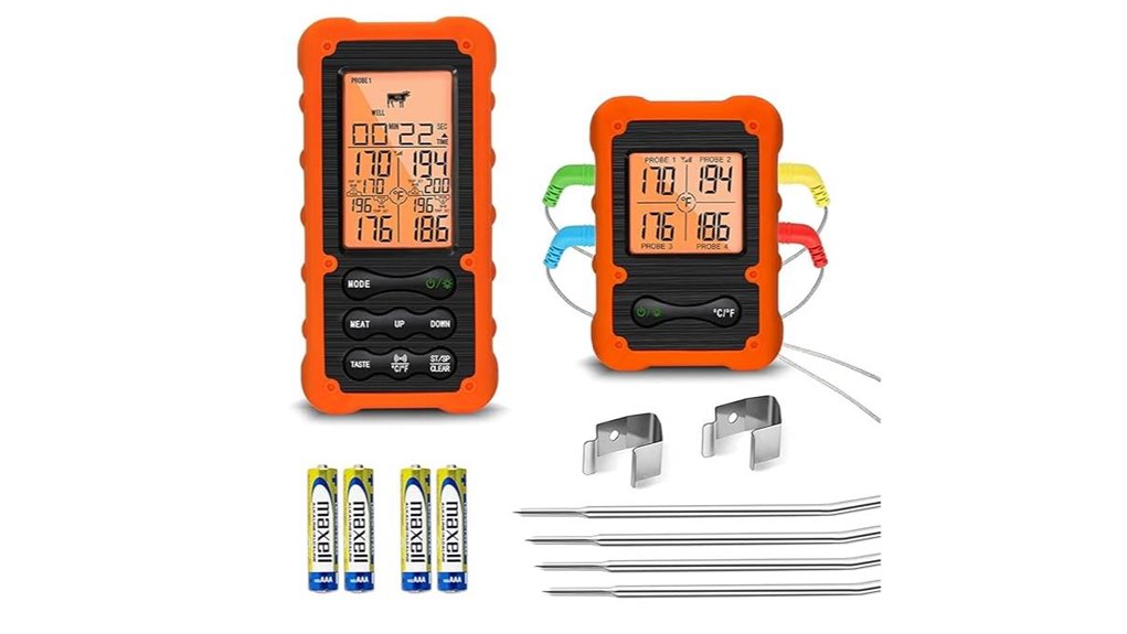 oven safe four probe wireless thermometer