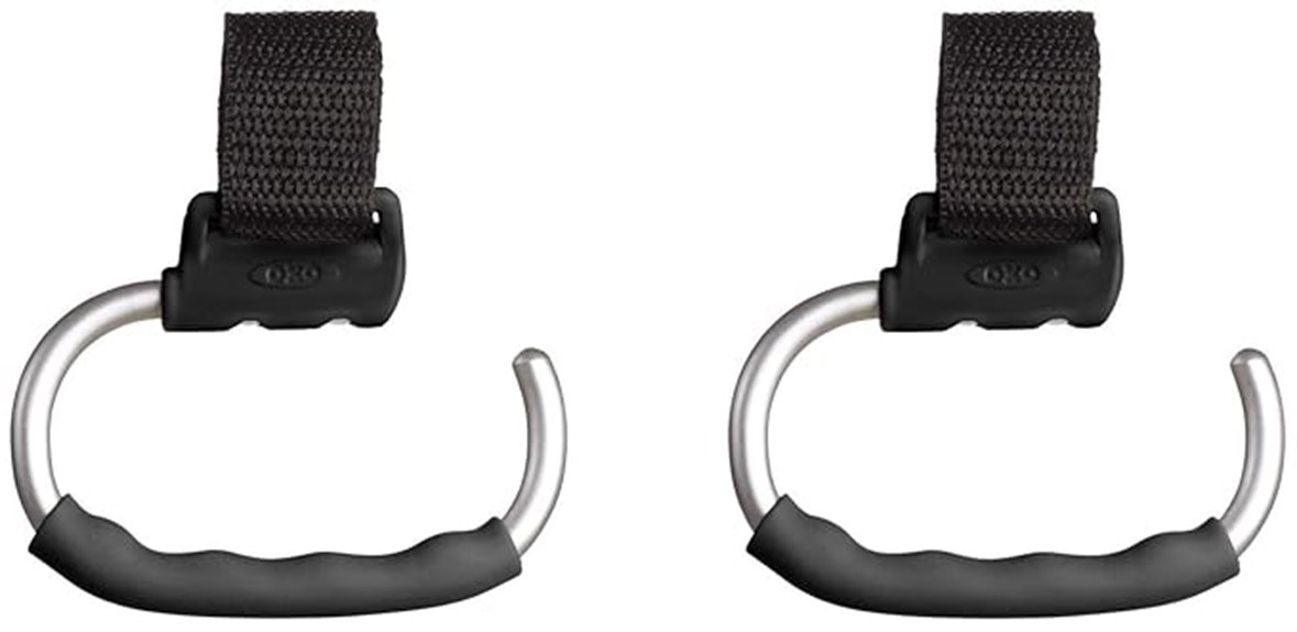 Stroller Travel Hooks (Strong, Non‑Slip) Keep Baby Secure 7 oxo grey stroller hook