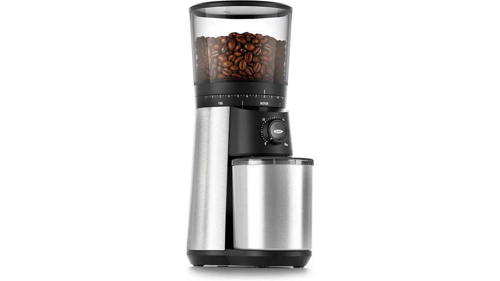 Coffee Grinder (Compact) That Delivers Fresh Espresso 15 oxo silver conical grinder