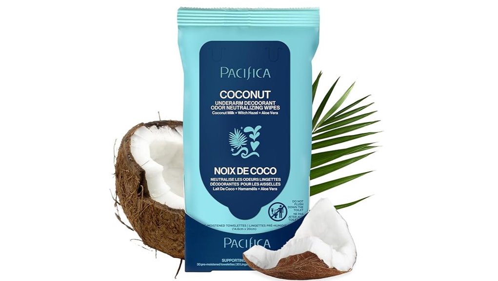 pacifica coconut underarm wipes