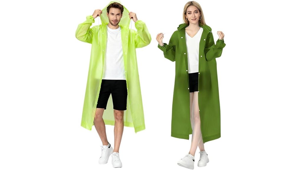 packable green hooded poncho
