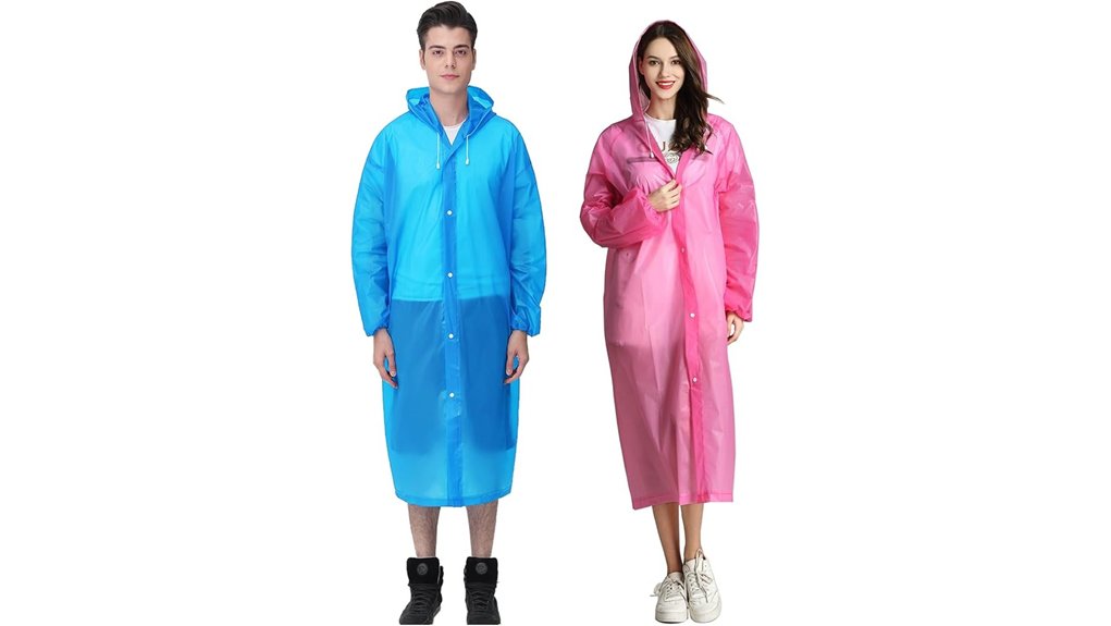 Packable Rain Ponchos for Travel: Durable, Not Flimsy 3 packable hooded poncho set