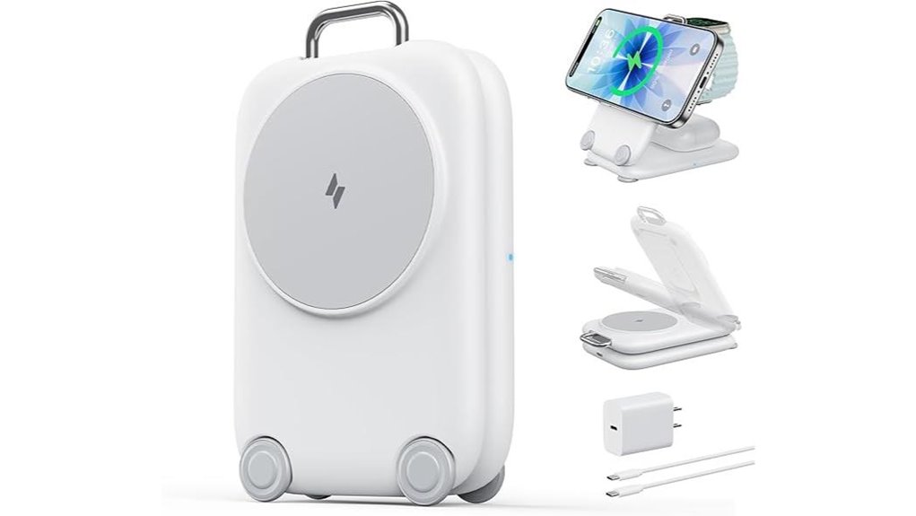 Foldable Multi-Device Charging Stations: Power Anywhere 14 paktvault 3 in 1 magsafe charger